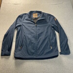 Beaver Canoe by Omar Stringer Windbreaker Jacket Womens Blue Medium Full Zip